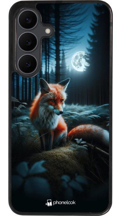 Samsung Galaxy S25 FE Case Hülle - Silikon schwarz Fuchs Mond Wald