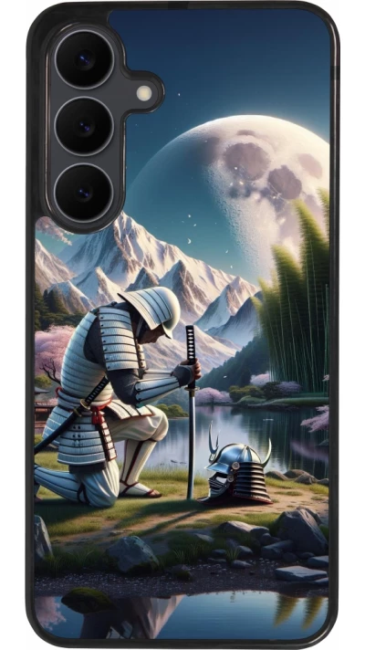 Samsung Galaxy S25 FE Case Hülle - Silikon schwarz Samurai Katana Mond