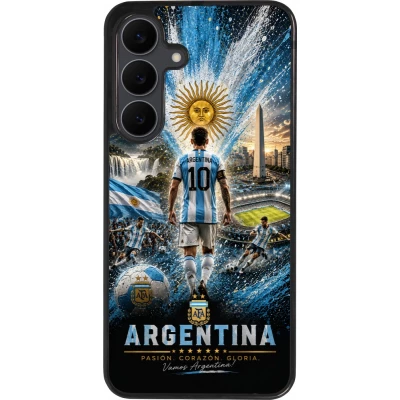 Coque Samsung Galaxy S25 FE - Silicone rigide noir Football Argentine splash 2026