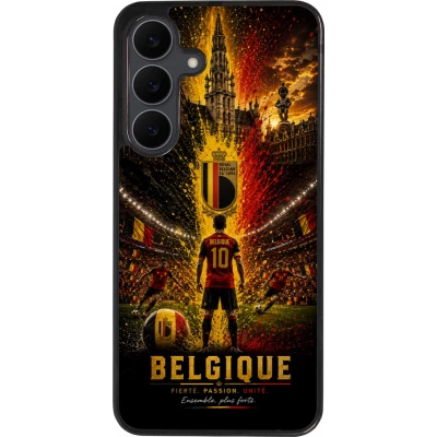 Coque Samsung Galaxy S25 FE - Silicone rigide noir Football Belgique splash 2026