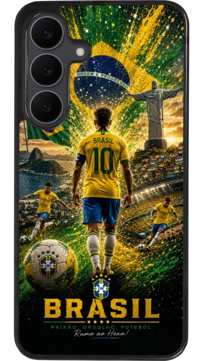 Samsung Galaxy S25 FE Case Hülle - Silikon schwarz Fussball Brasilien splash 2026