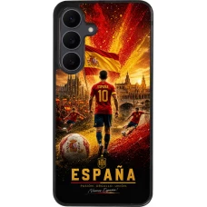 Coque Samsung Galaxy S25 FE - Silicone rigide noir Football Espagne splash 2026