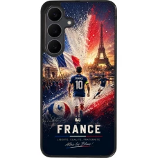 Coque Samsung Galaxy S25 FE - Silicone rigide noir Football France splash 2026
