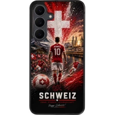 Samsung Galaxy S25 FE Case Hülle - Silikon schwarz Fussball Schweiz splash 2026