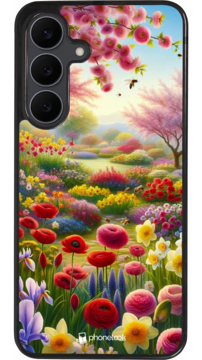 Samsung Galaxy S25 FE Case Hülle - Silikon schwarz Frühling 25 Strauß Frühling