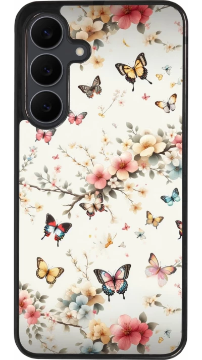 Samsung Galaxy S25 FE Case Hülle - Silikon schwarz Frühling 25 Leichte Schmetterlinge