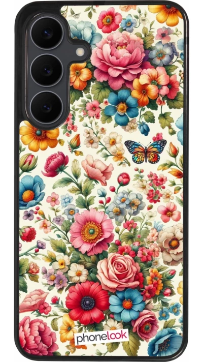 Samsung Galaxy S25 FE Case Hülle - Silikon schwarz Spring 25 fruehling bluetend