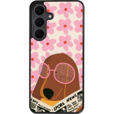 Coque Samsung Galaxy S25 FE - Silicone rigide noir Dog with newspaper Spring 2026