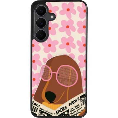 Coque Samsung Galaxy S25 FE - Silicone rigide noir Dog with newspaper Spring 2026