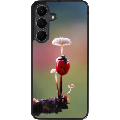 Samsung Galaxy S25 FE Case Hülle - Silikon schwarz Ladybird on a mushroom Spring 2026