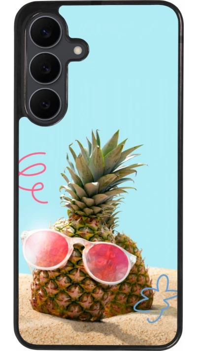 Samsung Galaxy S25 FE Case Hülle - Silikon schwarz Pineapple with glasses Summer 2026