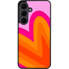Coque Samsung Galaxy S25 FE - Silicone rigide noir Valentine 2024 heart gradient