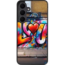 Coque Samsung Galaxy S25 FE - Silicone rigide noir Valentine 2025 Love U Tag