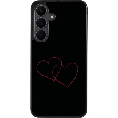 Coque Samsung Galaxy S25 FE - Silicone rigide noir Valentine 2023 attached heart