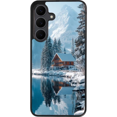 Samsung Galaxy S25 FE Case Hülle - Silikon schwarz Winter 25 Winter house forest day