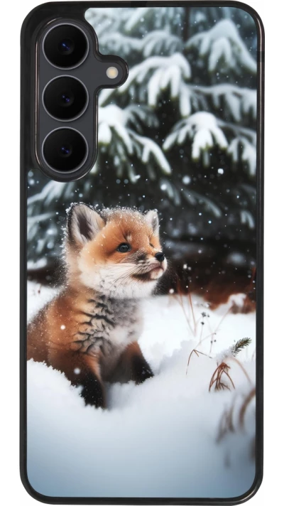 Samsung Galaxy S25 FE Case Hülle - Silikon schwarz Weihnachten 2023 Fuechslein Tanne