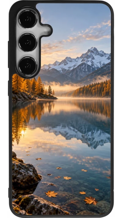 Coque Samsung Galaxy S25+ - Silicone rigide noir Autumn 26 Autumn lake