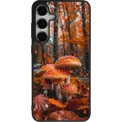 Samsung Galaxy S25+ Case Hülle - Silikon schwarz Autumn 26 Mushrooms in the woods