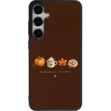 Coque Samsung Galaxy S25+ - Silicone rigide noir Autumn 26 Pumpkin season