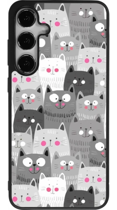 Samsung Galaxy S25+ Case Hülle - Silikon schwarz Katzenschwärme