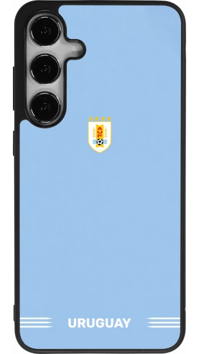 Samsung Galaxy S25+ Case Hülle - Silikon schwarz Uruguay 2026 personalisierbares Fussballtrikot