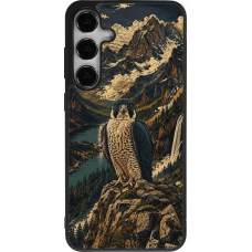 Coque Samsung Galaxy S25+ - Silicone rigide noir Linocut Faucun pèlerin