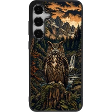 Samsung Galaxy S25+ Case Hülle - Silikon schwarz Linocut Uhu