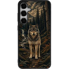 Samsung Galaxy S25+ Case Hülle - Silikon schwarz Linocut Wold