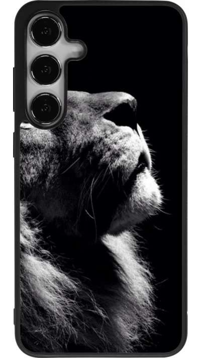 Samsung Galaxy S25+ Case Hülle - Silikon schwarz Lion looking up
