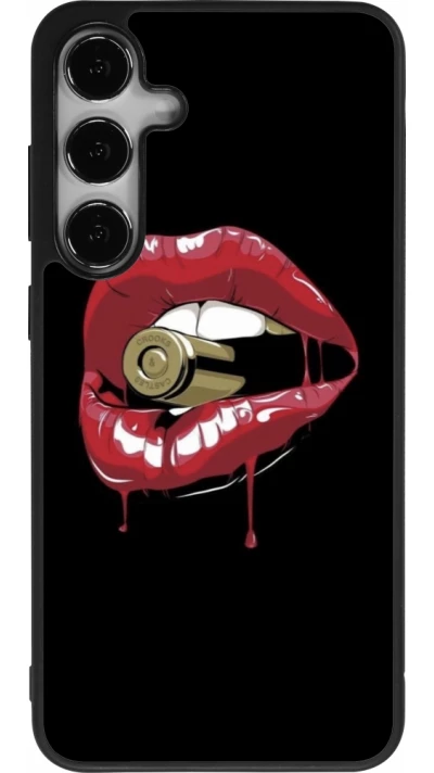 Samsung Galaxy S25+ Case Hülle - Silikon schwarz Lips bullet