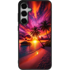 Samsung Galaxy S25+ Case Hülle - Silikon schwarz Malediven Abenddämmerung Glückseligkeit