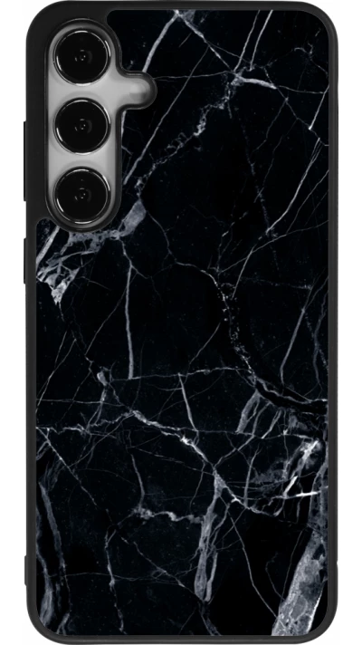Samsung Galaxy S25+ Case Hülle - Silikon schwarz Marble Black 01