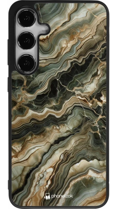 Samsung Galaxy S25+ Case Hülle - Silikon schwarz Oliv Marmor