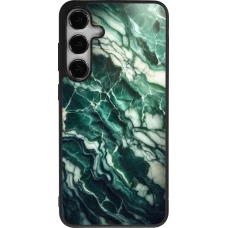 Samsung Galaxy S25+ Case Hülle - Silikon schwarz Majestätischer grüner Marmor