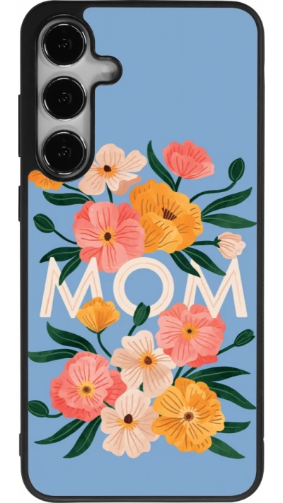 Samsung Galaxy S25+ Case Hülle - Silikon schwarz Mom 2026 Flowers