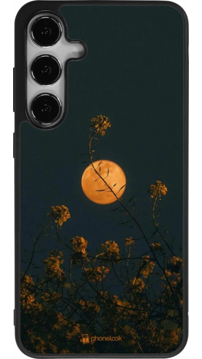Samsung Galaxy S25+ Case Hülle - Silikon schwarz Moon Flowers