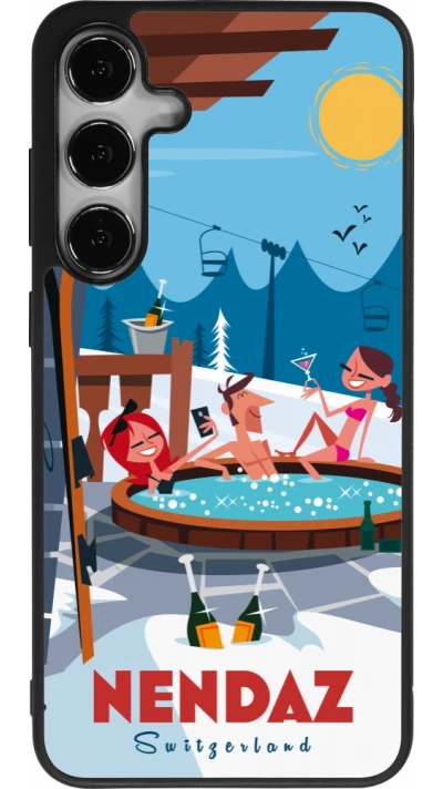 Samsung Galaxy S25+ Case Hülle - Silikon schwarz Nendaz Mountain Jacuzzi