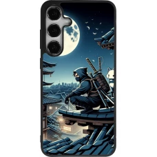 Coque Samsung Galaxy S25+ - Silicone rigide noir Ninja sous la lune