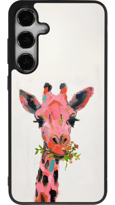 Samsung Galaxy S25+ Case Hülle - Silikon schwarz Pink Girafe Paint