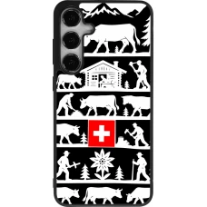 Coque Samsung Galaxy S25+ - Silicone rigide noir Poya Suisse 1 noir