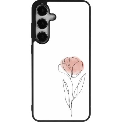 Samsung Galaxy S25+ Case Hülle - Silikon schwarz Spring 23 minimalist flower