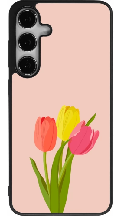 Samsung Galaxy S25+ Case Hülle - Silikon schwarz Spring 23 tulip trio