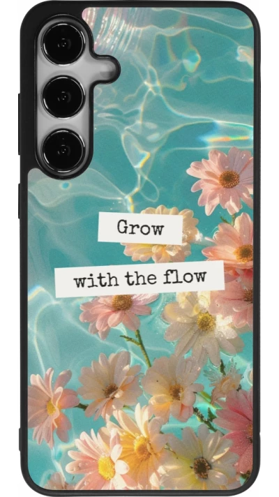 Samsung Galaxy S25+ Case Hülle - Silikon schwarz Summer 2025 Grow with the flow