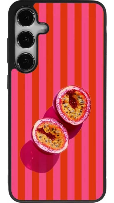 Coque Samsung Galaxy S25+ - Silicone rigide noir Passion fruit Summer 2026