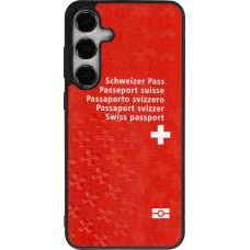 Coque Samsung Galaxy S25+ - Silicone rigide noir Swiss Passport
