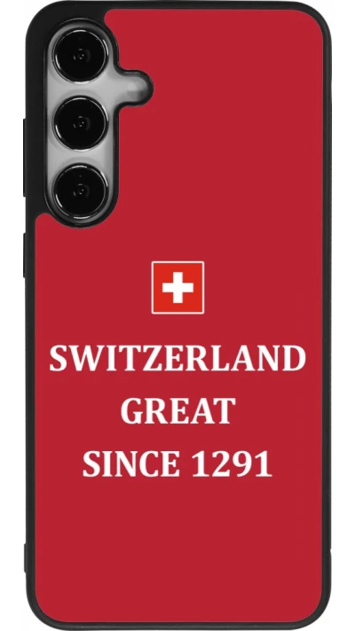 Coque Samsung Galaxy S25+ - Silicone rigide noir Switzerland Great Since 1291