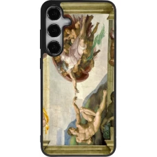 Samsung Galaxy S25+ Case Hülle - Silikon schwarz Kunstbild - Die Erschaffung Adams - Michelangelo