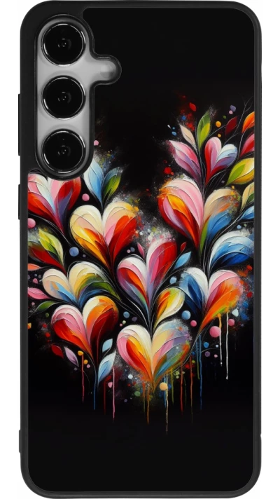 Samsung Galaxy S25+ Case Hülle - Silikon schwarz Valentin 2024 Schwarzes Herz Abstrakt