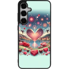Coque Samsung Galaxy S25+ - Silicone rigide noir Valentine 2025 Chic