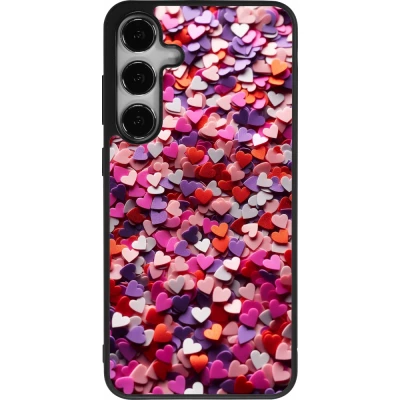 Coque Samsung Galaxy S25+ - Silicone rigide noir Valentine 2025 Confetti